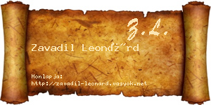 Zavadil Leonárd névjegykártya